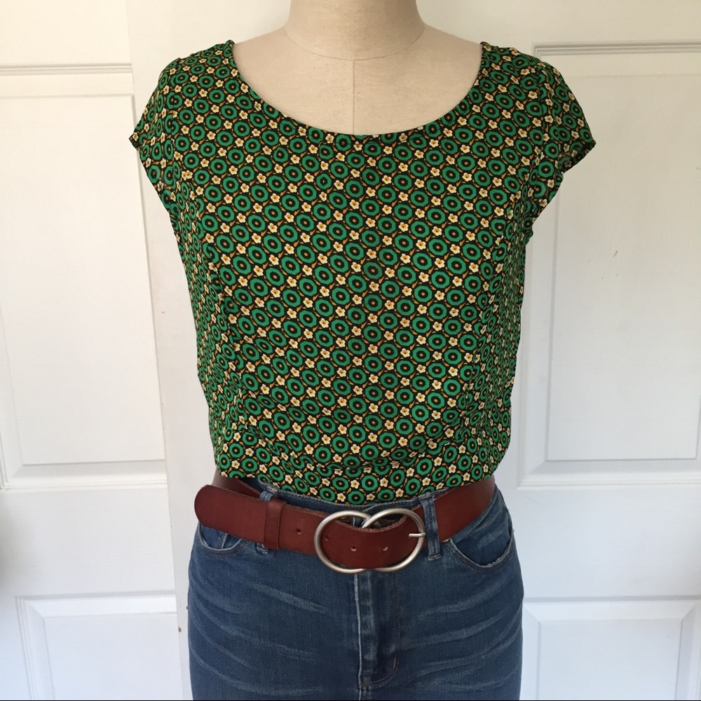 Vintage green open back top